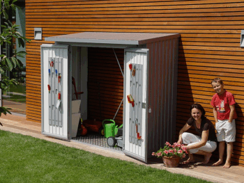 Biohort Viacúčelový sklad krbového dreva BIOHORT drevník WoodStock 157 x 102 (tmavo šedá metalíza)