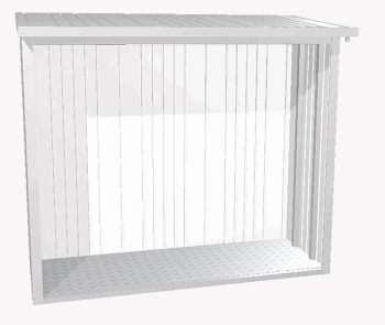 Biohort Viacúčelový sklad krbového dreva BIOHORT drevník WoodStock 229 x 102 (strieborná metalíza)