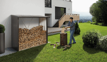 Biohort Viacúčelový sklad krbového dreva BIOHORT drevník WoodStock 229 x 102 (tmavo šedá metalíza)