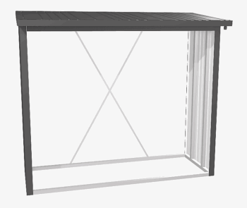 Biohort Viacúčelový sklad krbového dreva BIOHORT drevník WoodStock 229 x 102 (tmavo šedá metalíza)