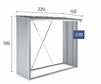 Biohort Viacúčelový sklad krbového dreva BIOHORT drevník WoodStock 229 x 102 (tmavo šedá metalíza)