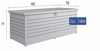 Biohort Vonkajší úložný box FreizeitBox 181 x 79 x 71 (strieborná metalíza)
