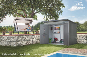 Biohort Záhradný domček BIOHORT Avantgarde A8 duo 260 × 340 cm (sivý kremeň metalíza)