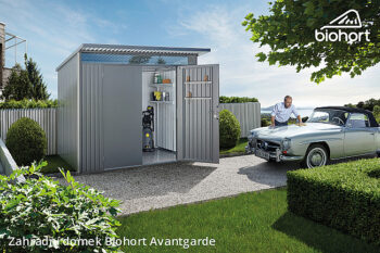 Biohort Záhradný domček BIOHORT Avantgarde A8 duo 260 × 340 cm (sivý kremeň metalíza)