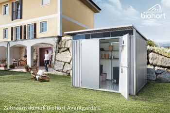 Biohort Záhradný domček BIOHORT Avantgarde A8 duo 260 × 340 cm (strieborná metalíza)