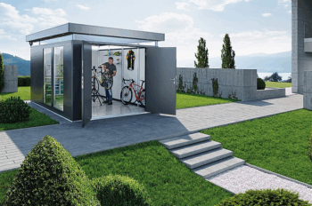 Biohort Záhradný domček BIOHORT Casanova 330 × 330 cm (tmavo šedá metalíza) Orientácia dverí vľavo