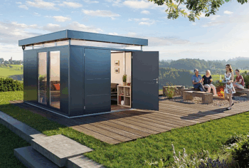 Biohort Záhradný domček BIOHORT Casanova 330 × 330 cm (tmavo šedá metalíza) Orientácia dverí vpravo
