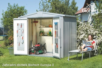 Biohort Záhradný domček BIOHORT Europa 3 - 244 × 156 cm (strieborná metalíza)