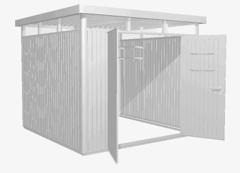Biohort Záhradný domček BIOHORT Highline H4 duo 275 × 275 cm (strieborná metalíza)
