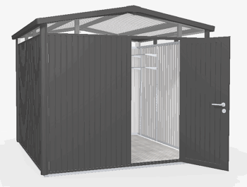 Biohort Záhradný domček BIOHORT Panorama P4 - 273 × 278 cm (tmavo šedá metalíza)