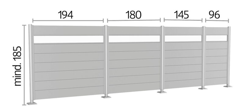Biohort Zástena na ochranu súkromia akryl 180 cm (strieborná metalíza) - rôzne dĺžky dĺžka 200 cm Biohort Zástena na ochranu súkromia akryl 180 cm (strieborná metalíza) - rôzne dĺžky dĺžka 200 cm