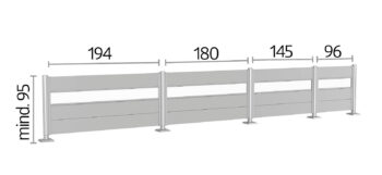 Biohort Zástena na ochranu súkromia akryl 90 cm (strieborná metalíza) - rôzne dĺžky dĺžka 180 cm