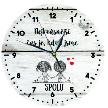 Bohemia Gifts Drevené hodiny - Pro zamilované, 24 cm