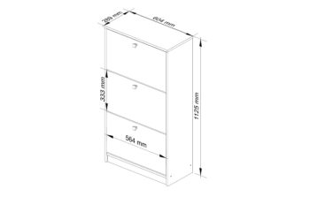 LUISA60 - Ideálny botník pre modernú predsieň Materiál: Vysoko odolné LTD materiál zaručuje dlhú životnosť. Design: Elegantná kombinácia bielej a sivej farby prináša do vašej predsiene nádych moderného štýlu. Vybavenie: Tri výklopné priehradky  poskytujú dostatok priestoru na uskladnenie vašej obuvi a udržujú ju vždy po ruke av perfektnom poriadku.  Rozmer: 113 x 60 x 28.5 cm - ideálna veľkosť pre každú predsieň. Typ tovaru: Botník - spojenie funkčnosti a estetiky. Počet políc: 3 - všetko pre vašu obuv vždy pekne usporiadané.  Oživte svoju predsieň s botníkom LUISA60 a užite si kombináciu krásy a praktickosti!