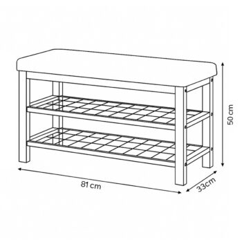 Botník se 2 policemi, šedá
