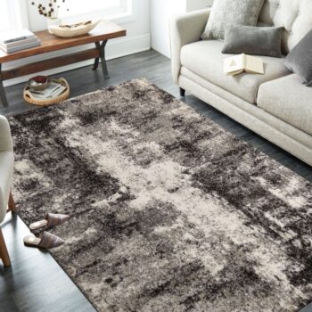 Brilatný béžovo hnedý koberec s jemným abstraktným motívom Šírka: 80 cm | Dĺžka: 150 cm