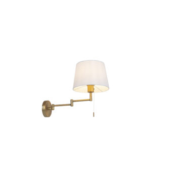 Bronzová nástenná lampa s bielym tienidlom a nastaviteľným ramenom - Ladas Deluxe