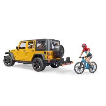 Bruder 2543 jeep Wrangler Rubicon Unlimited s horským bicyklom a cyklistom, 3 ks