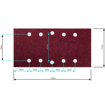 Brúsny papier na suchý zips 115 x 230 mm, K40, 5 ks, s otvormi 54H001 GRAFIT
