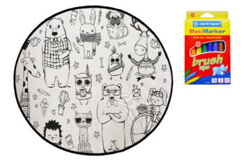 Butter Kings, TRHÁK: KOBEREC - OMAĽOVÁNKY - Happy Friends, 130x130 (priemer) kruh, biela, detská izba