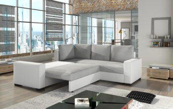 NABBI Calabria L/P rohová sedačka s rozkladom a úložným priestorom čierna / svetlosivá – Obrázok 4