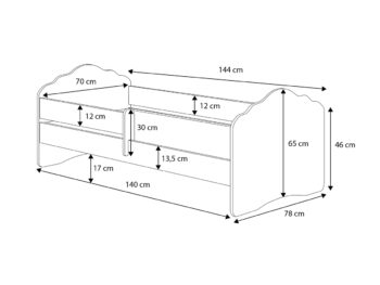 Úsmev na tvári vyčarí a o jednoduchšie zaspávanie sa postará detská posteľ s matracom CAMOS 70x140 cm, ktorá je vyrobená v príjemnom bielom prevedení. Vyrobená je z kvalitnej laminovanej DTD, čo zaručuje jej stabilitu a odolnosť a kraje postele sú ukončené pevným PVC lemovaním, ktorý chráni hrany…
