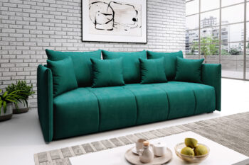 CANDAS je elegantný a dizajnový trojsedák, ktorý je vhodný do moderných a štýlových typov interiérov, obývačky, či hosťovskej izby.Sedák je vyplnený kvalitnými vlnovcovými pružinami, v spojení s PUR penou o hustote T-30. Je čalúnený pevnou poťahovou látkou Monlith 37. Nožičky sú vyrobené z kvalitného plastu.Súčasťou sedačky je praktický úložný priestor. Tiež je možné ju rozložiť. Po jej rozložení vám vznikne spacia plocha o rozmere: 196 x 148 cm. Je vhodná na príležitostné spanie.Rozmery:- šírka: 210 cm,- hĺbka: 105 cm,- výška s opierkovými vankúšimi: 98 cm,- výška bez opierkových vankúšov: 74 cm,- hĺbka sedadla: 58 cm,- výška sedacej časti: 40 cm,- výška nožičiek: 4 cm.K trojsedáku CANDAS je možné dokúpiť dvojsedák a kreslo CANDAS a tak si vytvoríte atraktívnu a modernú sedaciu súpravu 3-2-1. V ponuke nájdete aj ďalšie farebné prevedenia pohovky CANDAS. 