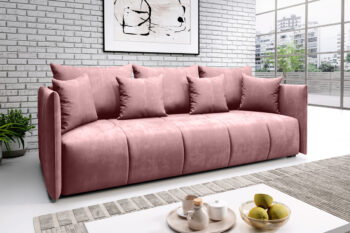 CANDAS je elegantný a dizajnový trojsedák, ktorý je vhodný do moderných a štýlových typov interiérov, obývačky, či hosťovskej izby.Sedák je vyplnený kvalitnými vlnovcovými pružinami, v spojení s PUR penou o hustote T-30. Je čalúnený pevnou poťahovou látkou Monlith 63. Nožičky sú vyrobené z kvalitného plastu.Súčasťou sedačky je praktický úložný priestor. Tiež je možné ju rozložiť. Po jej rozložení vám vznikne spacia plocha o rozmere: 196 x 148 cm. Je vhodná na príležitostné spanie.Rozmery:- šírka: 210 cm,- hĺbka: 105 cm,- výška s opierkovými vankúšimi: 98 cm,- výška bez opierkových vankúšov: 74 cm,- hĺbka sedadla: 58 cm,- výška sedacej časti: 40 cm,- výška nožičiek: 4 cm.V ponuke nájdete aj ďalšie farebné prevedenia pohovky CANDAS. 