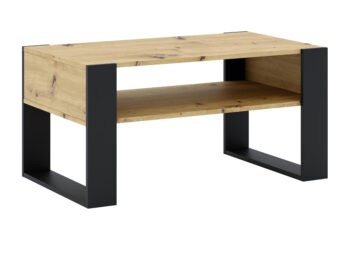 Konferenčný stolík Cara 1 v elegantnom prevedení dub artisan a čierna je ideálnym doplnkom pre moderné interiéry. Tento štýlový kus nábytku od značky KONDELA ponúka nielen estetický vzhľad, ale aj praktickosť a funkčnosť.