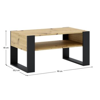 KONDELA Cara 1 konferenčný stolík dub artisan / čierna – Obrázok 5