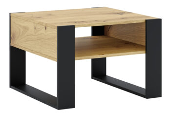 Konferenčný stolík Cara 2 v elegantnom prevedení dub artisan a čierna je ideálnym doplnkom pre moderné interiéry. Tento štýlový kus nábytku od značky KONDELA ponúka nielen estetický vzhľad, ale aj praktickosť a funkčnosť.