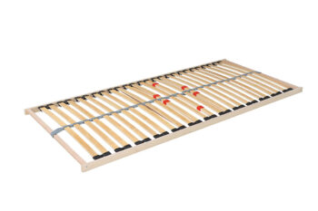 Pevný posteľný rošt - lamelový CASANOVA UNI v šírke 80 cm.Rošt UNI je vhodný pre všetky typy postelí s rozmerom 80x200 alebo 160x200. Rozmer roštu 79 x 195 cm. Rošty majú 3 výstuhy v bedrovej oblasti. Rošt má celkovo 26 lamiel, ktoré sú v dvojitých kaučukových puzdrách a reagujú tak na záťaž tela odlišne v rôznych častiach lôžka. Stredový stabilizačný popruh zlepšuje stabilitu a nosnosť. Podporuje pocit kompaktnosti roštu s matracom. Pomocou posuvných objímok si nastavíte potrebnú tuhosť pod bedrami v strednej časti lôžka.Rošt nie je možné vyrobiť v atypických rozmeroch. Rošt je vhodný pre penové a latexové matrace.Nie je polohovateľný. Upozornenie: Rošt musí byť uložený tak, aby po jeho dĺžke boli 3 podporné body. Rozmer bočnice je 20 x 40 mm.Maximálna nosnosť roštu je 110 kg.