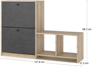 NABBI Catamo 5 botník (skrinka na topánky) dub sonoma / matera – Obrázok 2