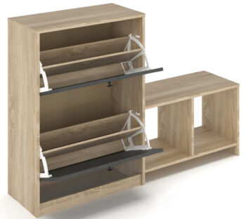 NABBI Catamo 5 botník (skrinka na topánky) dub sonoma / matera – Obrázok 3