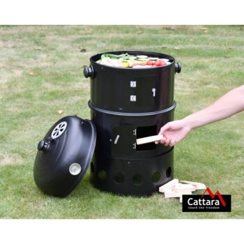 CATTARA PISA Gril - údiareň na drevené uhlie 3 in 1 40 cm