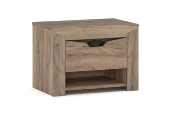 Set nočných stolíkov CELEST je vyrobený z kvalitnej MDF dosky, čo im spoločne s teplým odtieňom wenge/dub tabacco dodáva masívny vzhľad. Úchyty sú nahradené netradičným frézovaním. Má jednu zásuvku, pod ktorou sa náchadza odkladacia polica.Rozmery (ŠxVxH): 60 x 44 x 39 cm.V balení dodávame 2 kusy nočných stolíkov.Spoločne s ďalšími prvkami sektoru CELEST si zariadite útulnú spálňu moderne a pritom za veľmi prijateľnú cenu.Dodávame v demonte. 