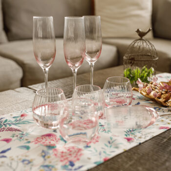 KONDELA Celeste Typ 1 pohár na šampanské (6 ks) 280 ml svetloružová – Obrázok 2