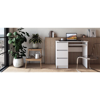 Veľmi praktický PC stolík menších rozmerov CELITA, je pohodlným pomocníkom v menšej pracovni alebo študentskej izbe. Nenáročný používateľ ocení jednu vysúvaciu poličku na klávesnicu, a tri bočné zásuvky poháňané valčekovými koľajničkami, ktoré zabezpečia uschovanie všetkých potrebných…