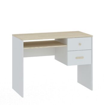 Detský nábytok CHILD je vhodný ako do detskej, tak aj študentskej izby. Je v modernom a dizajnovom prevedení. Nábytok CHILD je charakteristický nízkymi nožičkami, eleganciou a moderným prevedením.Písací stôl je vyrobený z kvalitných LTD dosiek, ktoré sú nenáročné na údržbu. Písací stolík disponuje dvomi zásuvkami.Farebné prevedenie: biela, akácia.Rozmery:šírka: 100 cmvýška: 76 cmhĺbka: 50 cmDodávame v demontovanom stave.  