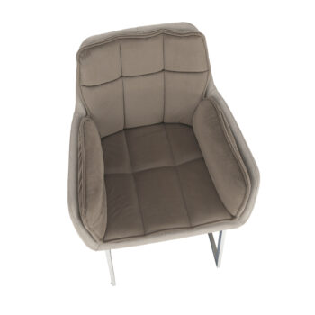 CHIMENA: Jedálenské kreslo Chimena - sivohnedá (taupe/Velvet) / sivohnedá; materiál: látka / kov; rozmery (ŠxHxV): 64x45x92 cm.