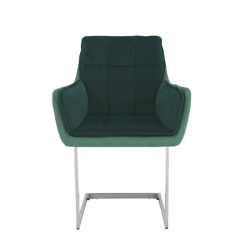 CHIMENA: Jedálenské kreslo Chimena - smaragdová (Velvet) / smaragdová; materiál: látka / kov; rozmery (ŠxHxV): 64x45x92 cm.