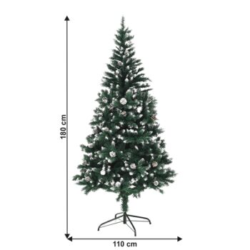 Vianočný stromček Christmas Typ 4 s výškou 180 cm je ideálnym doplnkom pre váš interiér počas sviatočného obdobia. Tento moderný stromček v zelenom prevedení prinesie do vášho domova autentickú atmosféru Vianoc, pričom jeho husté ihličie s imitáciou snehu a dekoratívnymi šiškami…