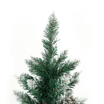 Vianočný stromček Christmas Typ 4 s výškou 180 cm je ideálnym doplnkom pre váš interiér počas sviatočného obdobia. Tento moderný stromček v zelenom prevedení prinesie do vášho domova autentickú atmosféru Vianoc, pričom jeho husté ihličie s imitáciou snehu a dekoratívnymi šiškami…