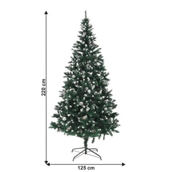 Vianočný stromček Christmas Typ 4 s výškou 220 cm je ideálnym doplnkom pre váš interiér počas sviatočného obdobia. Tento moderný stromček v zelenom prevedení prinesie do vášho domova autentickú atmosféru Vianoc, pričom jeho husté ihličie s imitáciou snehu a dekoratívnymi šiškami…