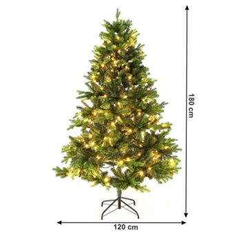 Vianočný stromček s osvetlením Christmas Typ 6 LED300 je ideálnym doplnkom pre váš interiér počas sviatočného obdobia. Tento moderný vianočný stromček v zelenej farbe prinesie do vášho domova atmosféru pravých Vianoc a jeho husté ihličie vytvára realistický vzhľad, ktorý poteší…