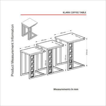 CLARK - Industriálny príručný stolík pre vašu obývaciu izbuPredstavujeme vám CLARK - štýlový a praktický príručný stolík, ktorý je navrhnutý tak, aby dokonale doplnil vašu obývačku. Tento stolík kombinuje kvalitný LTD materiál a kov, čo mu dodáva moderný a industriálny vzhľad.Typ tovaru: Príručný stolíkMateriál: LTD a kovRozmer: 45 x 61.8 x 43 cmFarba: OrechŠtýl: IndustriálneTvar: ObdĺžnikovýZostava obsahuje: 3x príručný stolík - veľký 45 x 43 x 61.8 cm, stredný 43 x 37 x 57.8 cm, malý 41 x 31 x 53.8 cmHrúbka materiálu: 18 mmDodatočné informácie: Dodávame v demonteStolík CLARK vyniká svojim orechovým prevedením a obdĺžnikovým tvarom, ktorý je nielen praktický, ale aj esteticky atraktívny. Zostava obsahuje tri príručné stolíky rôznych veľkostí, ktoré poskytujú dostatok priestoru pre vaše knihy, časopisy alebo dekorácie. Kombinácia LTD materiálu s hrúbkou 18 mm a kovu zaisťuje pevnosť a dlhú životnosť tohto stolíka.Objednajte si príručný stolík CLARK ešte dnes a pridajte do svojej obývačky štýlový a funkčný nábytok. Dodávame v demonte, čo umožňuje jednoduchú prepravu a jednoduchú montáž.