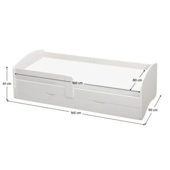 O praktické a pohodlné riešenie v detskej či študentskej izbe sa postará jednolôžková posteľ COCOLINO 80 v bielom prevedení. Vďaka zaobleným hranám je bezpečná pre deti. Vyrobená je z aglomerovaného materiálu laminovanej drevotriesky s hrúbkou materiálu 1,8 cm.…