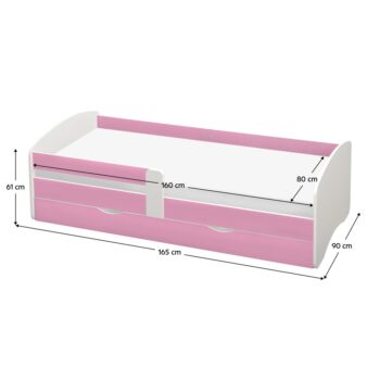 O praktické a pohodlné riešenie v detskej či študentskej izbe sa postará jednolôžková posteľ COCOLINO 80 v kombinácii bielej s ružovou farbou. Vďaka zaobleným hranám je bezpečná pre deti. Vyrobená je z aglomerovaného materiálu laminovanej drevotriesky s hrúbkou…