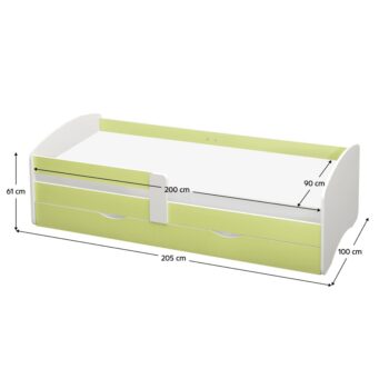 O praktické a pohodlné riešenie v detskej či študentskej izbe sa postará jednolôžková posteľ COCOLINO 90 v kombinácii bielej so zelenou farbou. Vďaka zaobleným hranám je bezpečná pre deti. Vyrobená je z aglomerovaného materiálu laminovanej drevotriesky s hrúbkou…