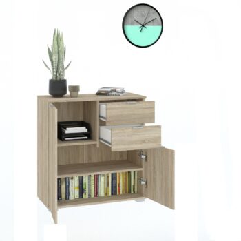 COMOS je nábytok, ktorý je v jednoduchom prevedení s čistými líniami. Na výber viacero prvkov COMOS.Komoda je vyrobená z kvalitných LTD dosiek. Sú nenáročné na údržbu. Komoda je dvojdverová, disponuje tiež dvomi praktickými zásuvkami.Farebné prevedenie:  dub sonoma.Rozmery:šírka: 71 cmvýška: 75 cmhĺbka: 35 cm.Dodávame v demontovanom stave.